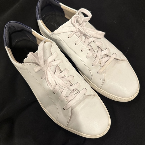 Banana Republic Niklas Leather Sneakers Pure White, 9.5 M - Picture 1 of 6